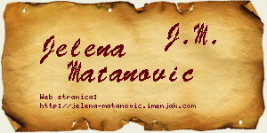 Jelena Matanović vizit kartica